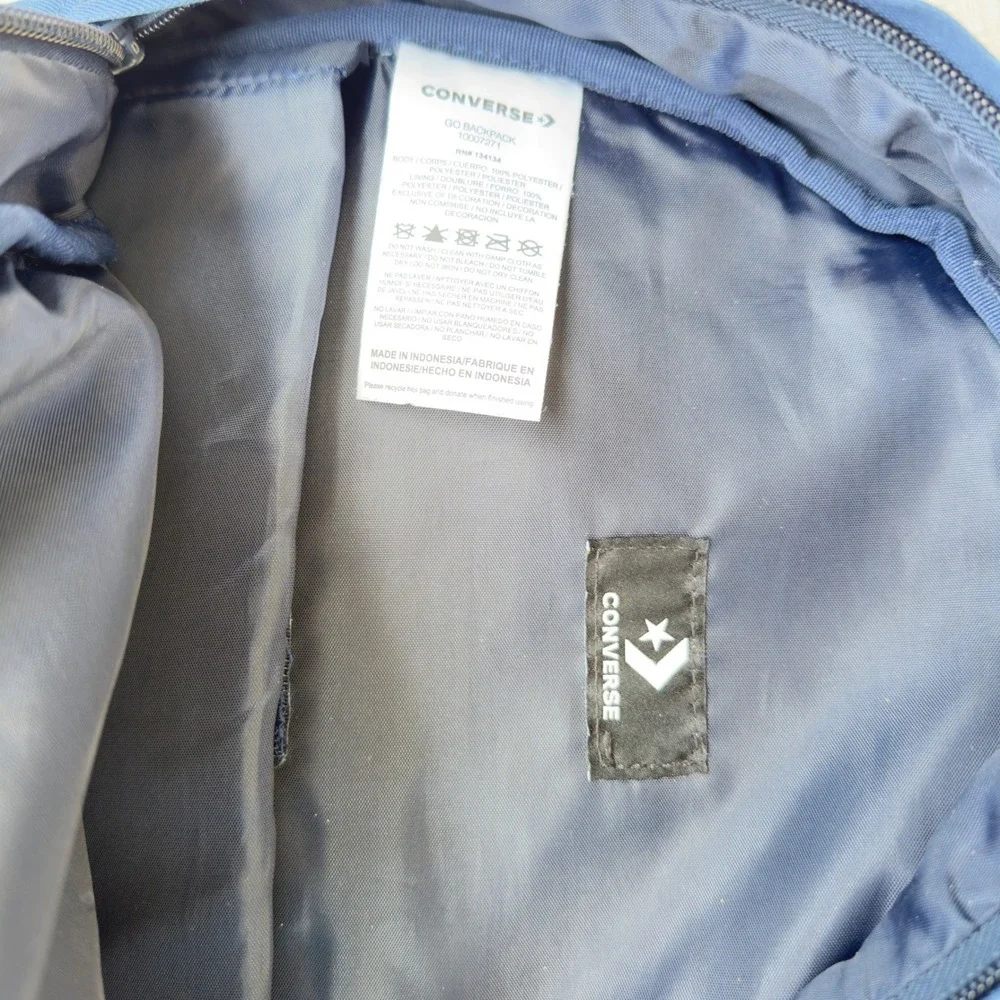 Converse Go Backpack Unisex Laptop Sleeve School Travel Bag Navy Blue